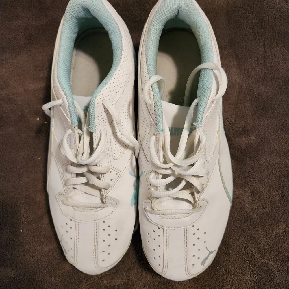 Puma Running Shoes/ Sneakers White and Teal Women's Size 9.5
